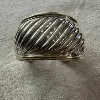 David Yurman sculpted cuff with gold trim
